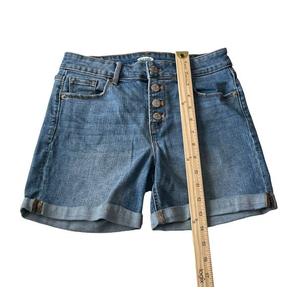 Old Navy Womens Size 0 Slim Midi Butt Liz Denim Jean Shorts Exposed Button Fly - Picture 7 of 10